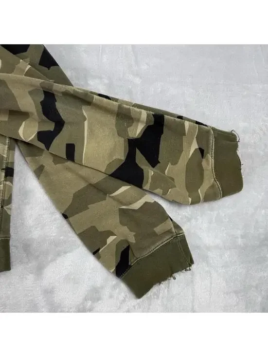 Y2K Nike Camouflage Full Zip Men Size 2XL Distressed Relax Fleece Pockets Camo - Picture 8 of 9